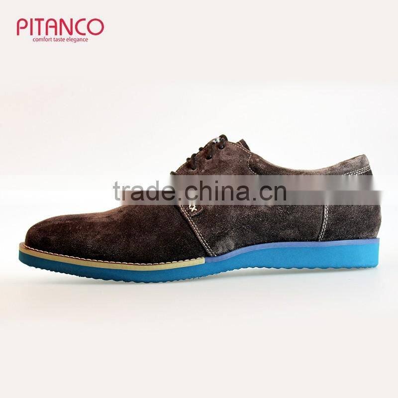 Young men style swede leather lace-up casual shoes