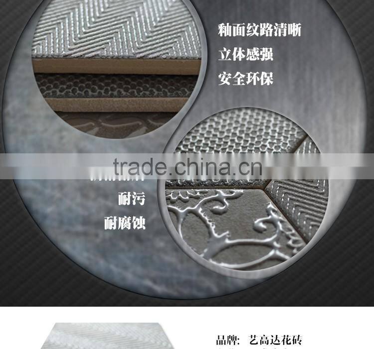 EMBOSS 100*200*175mm grey color hexagon tile porcelain mosaic floor tile