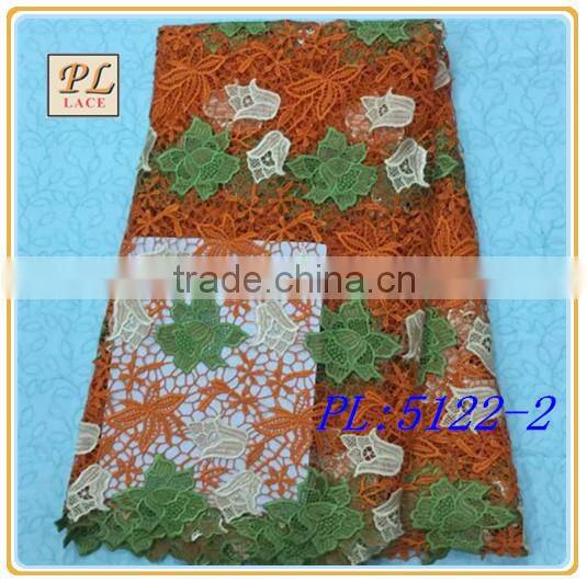 2015 latest fashion dress embroidery water soluble guipure lace fabric
