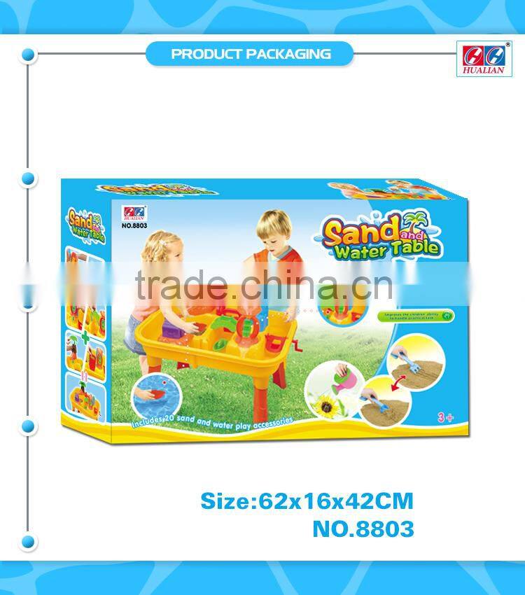 2015 Hot selling Beach Table Natural Sandbox With Plastic Beach Tool Set