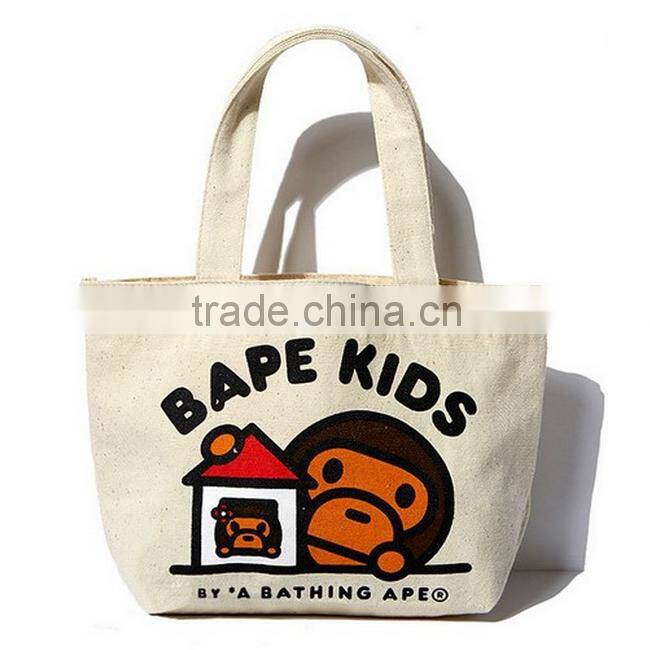 Foldable high quality cotton shopping tote bag with custom logo