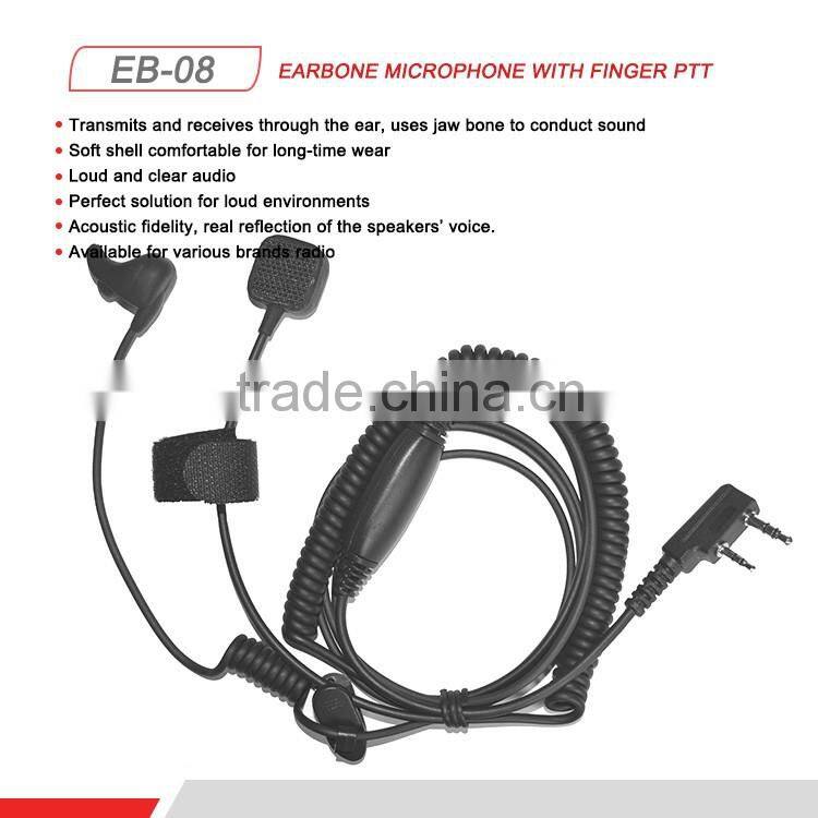 2.5mm Jack Earphone with Earbone Vibration Mic for Motorola Two Way Radio