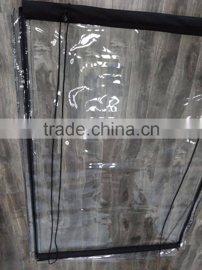 Clear PVC fabric roller up outdoor blinds
