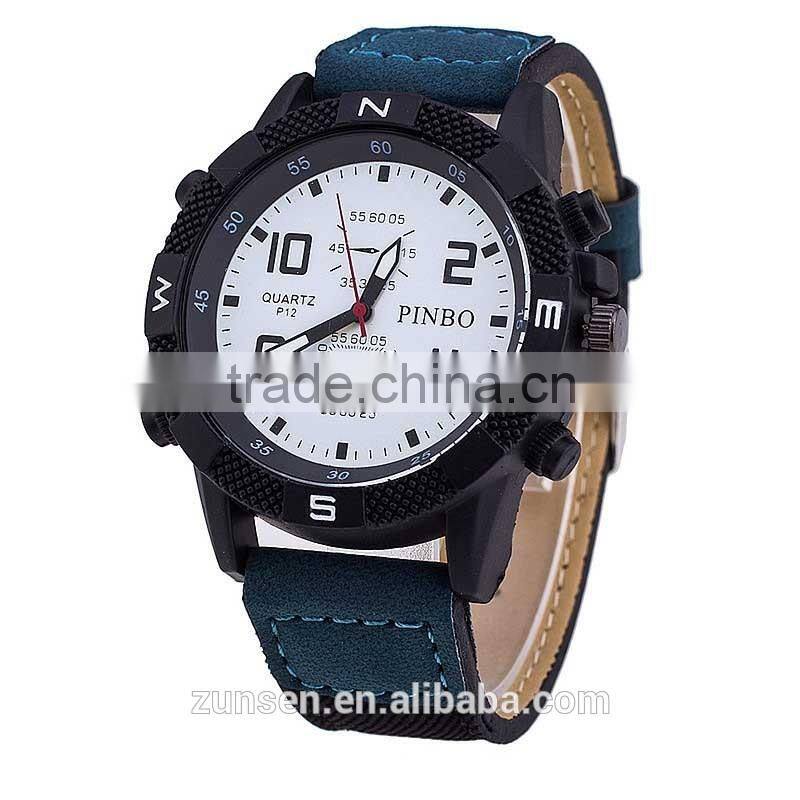 2016 Hot Fashion Luxury Men Quartz Watch Women Leather Sports Wrist Watch Relogio Masculino for Unisex