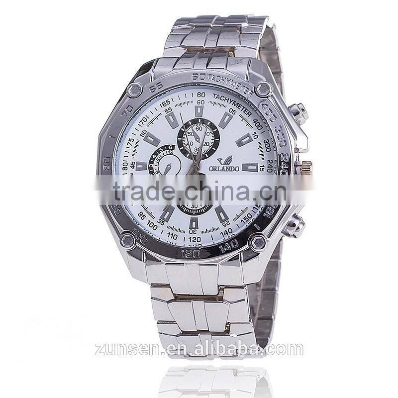 2016 New Arrival Popular Brand Luxury Full Stainless Steel Watch Geneva Men Business Casual Quartz Dress Wristwatch Relogio