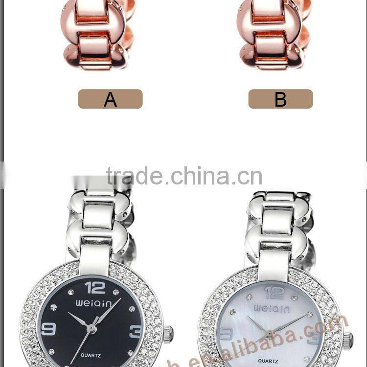 W4754 Silver White Clean White Dial Crystal design your own watch