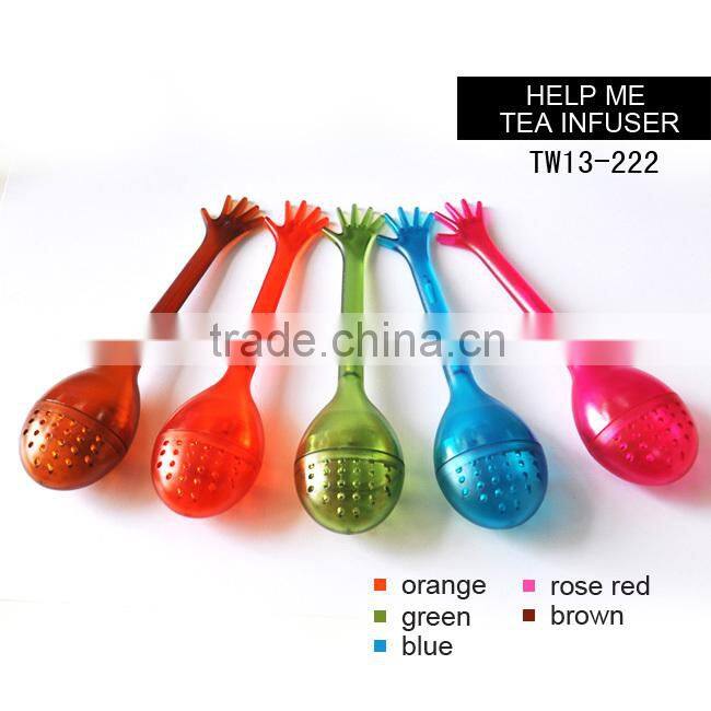 Funny help me plastic tea strainers mesh