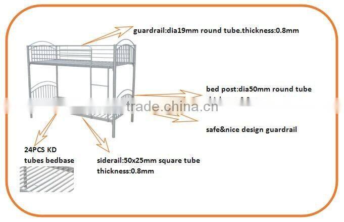 2016 strong adult single Metal Bunk Bed