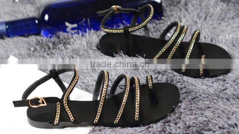 Comfortable summer flat thong sandals, Roman women shoes European and American fashion female with flat sandals