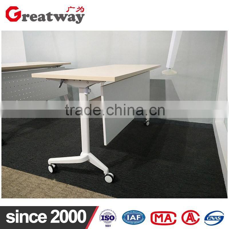 popular white powder coating folding steel table frame for meeting folding table