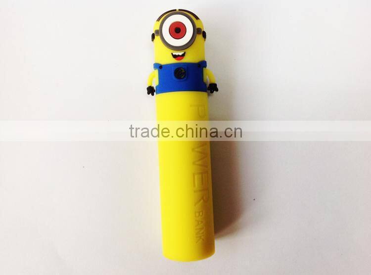 2014 New PVC cartoon minions style mobile power bank 2000mah/2200mah/2600mah