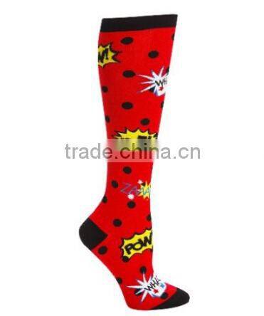 Fashion Red Double Monkey Lovely Girl Knee High Socks