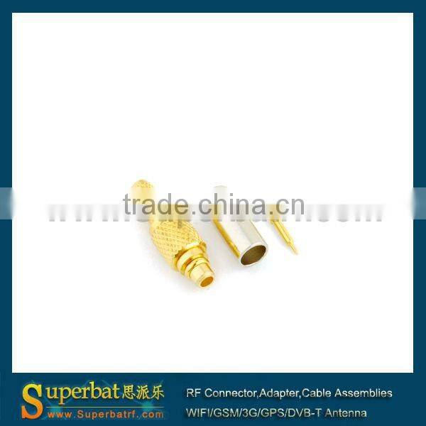 mmcx cable assembly straight Crimp Plug connector for LMR100 RG316 RG174