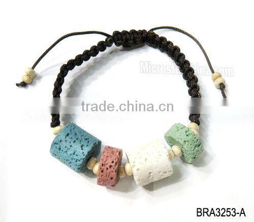 Braided handmade lava stone bracelet