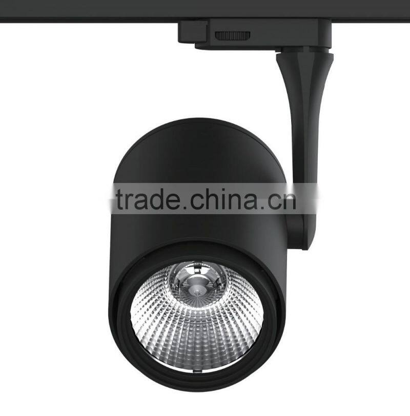 TIWIN Top Quality High CRI High Power Black Commercial 25W COB cool white led track light fixture for Stores, shopping mall