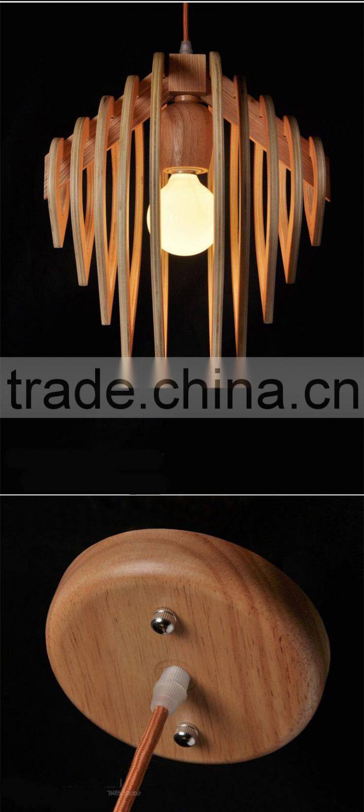 Nordic Creative Brief Wooden Pendant Lamps Water Drop Shape Living Room Bedroom Lighting Fixtures Holiday Living Christmas Light