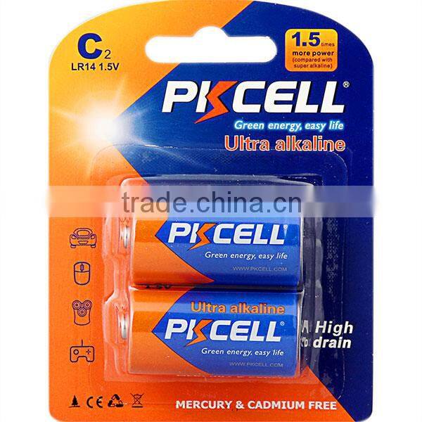 Alkaline Dry battery LR14 1.5V with Alu foil jacket