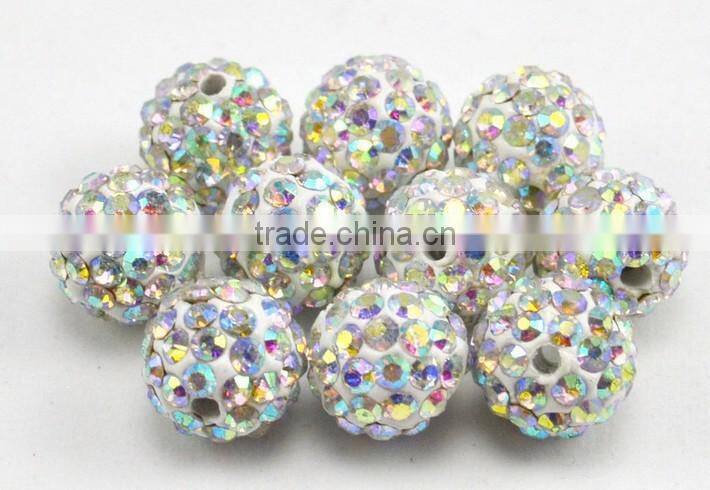 Fashion AB color shamballa beads for beaded bracelet and shamballa jewelry