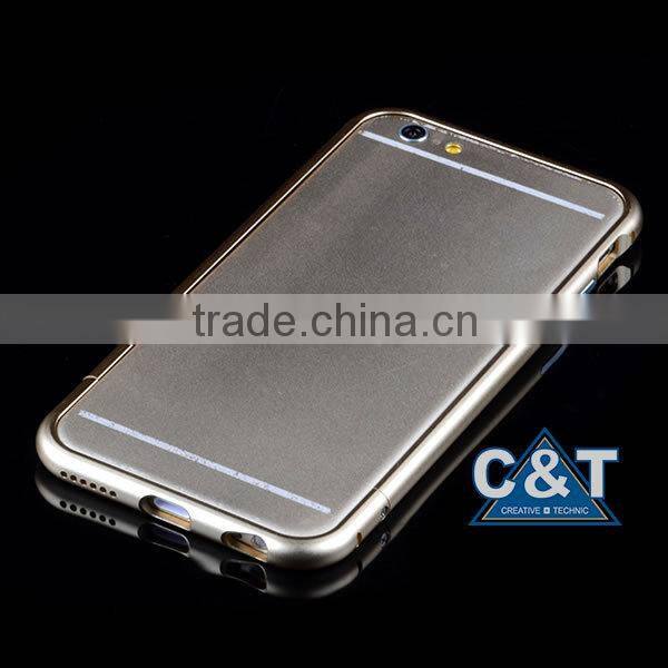 C&T Premium Silver Aluminum Metal Bumper Frame Case for Apple iPhone 6 (4.7-inch) , For iPhone 6 Iron Bumper