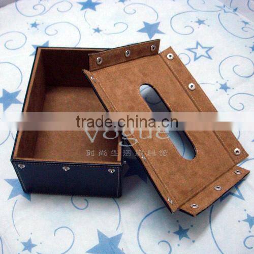 Quality promotional high quality pu leather tissue box