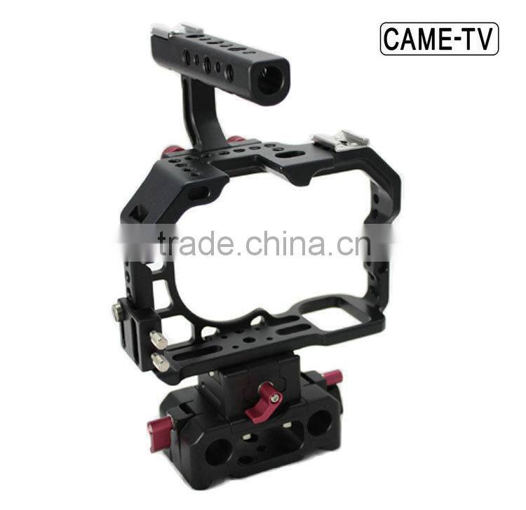CAME-TV Alpha A7S Camera Cage DSLR Rig with Top Handle 15mm Rod Adapter