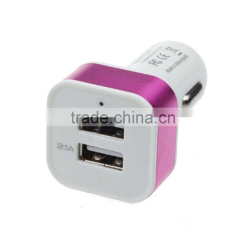 plastic material promotional gift dual USB car charger