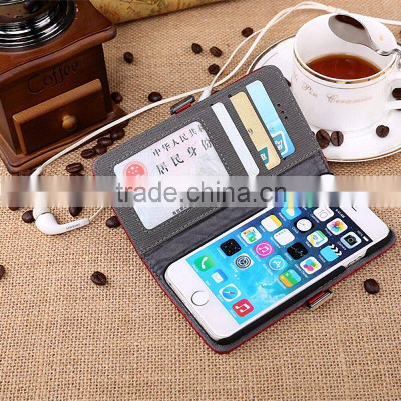 2015 new design luxury wallet phone case for iphone 6 plus 5.5 totu case