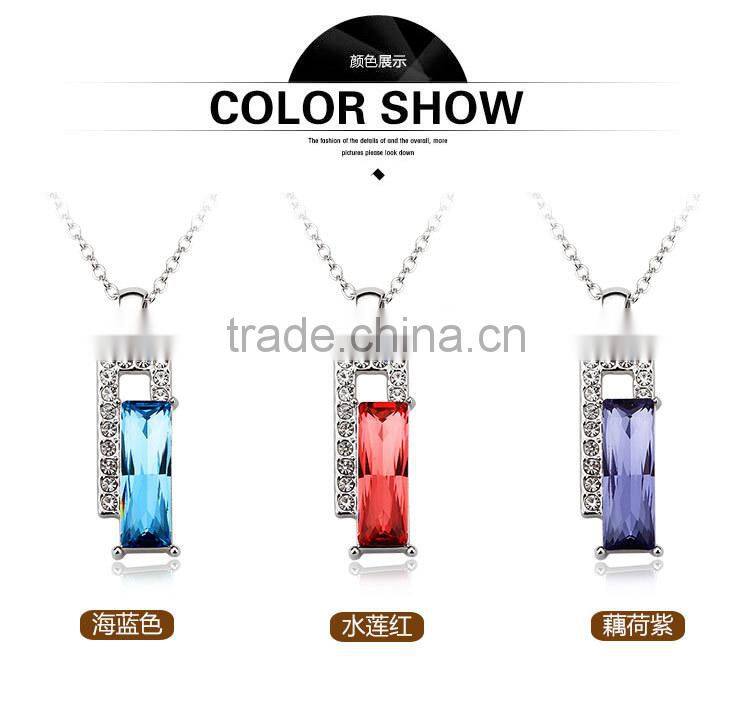 OUXI 2015 Love heart crystal necklace OUXI -10854