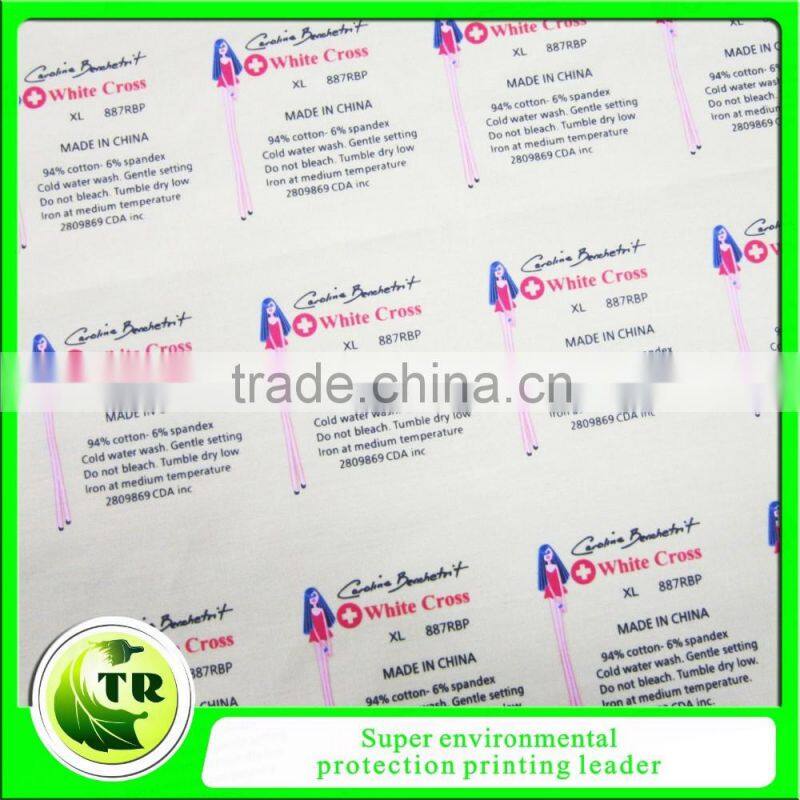 custom eco-friendly heat transfer print care label