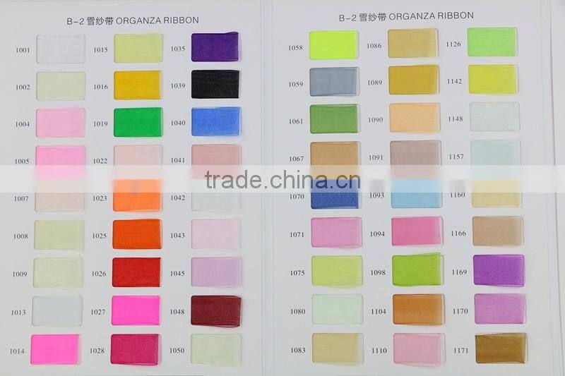 Eco Friendly China Fashion Colorful sheer organza ribbon wholesales