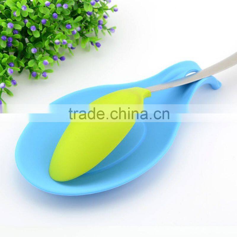 Colorful Soft Soup Spoon Rest Silicone Kitchen Spoon Rest