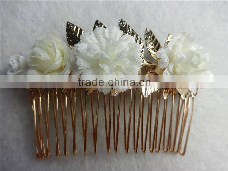 Mint Rose Hair Comb Floral Pearls Bridal Hair Comb Wedding Flower Hair Piece Metal Comb Seafoam Light Aqua FHCOC3001-1