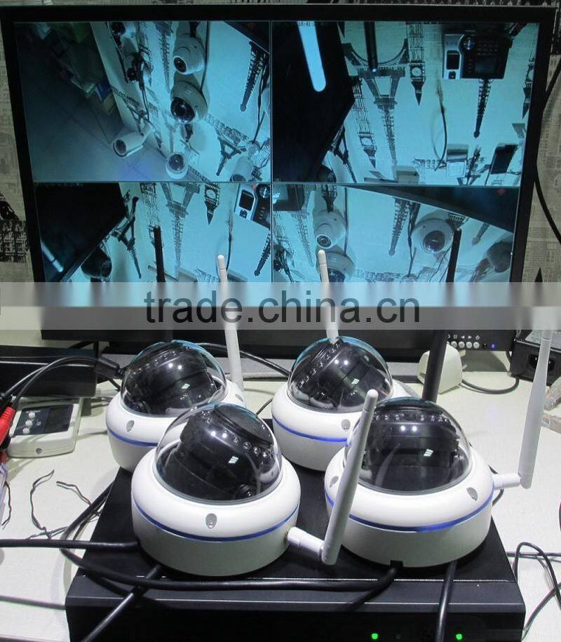 Home security cctv system HD 720P 4CH Wireless camera wifi NVR Kit