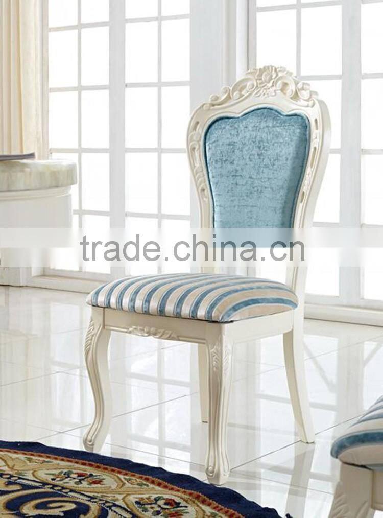 Home dining room furniture luxury european style wooden dining chair in fabric design