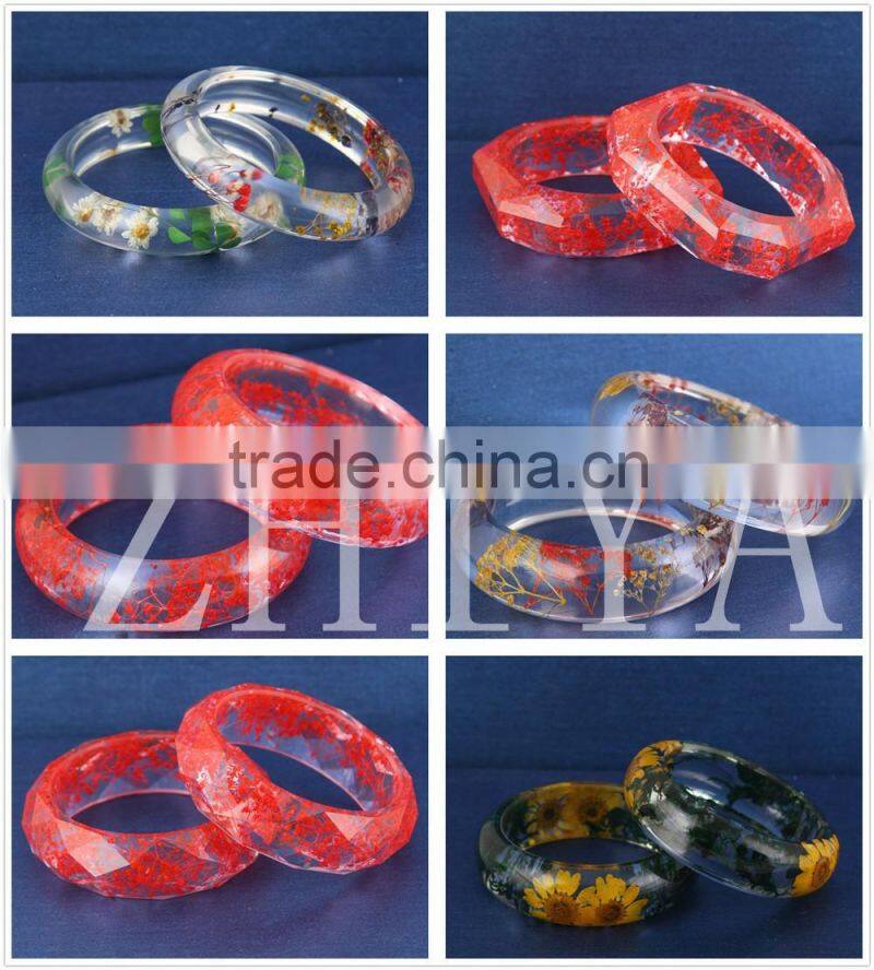 Newest handmade customized forever natural dried flower resin bangle for women gift