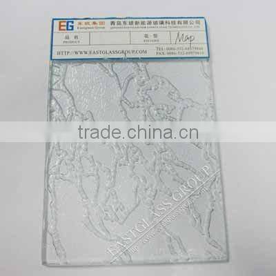Colored 3-6mm Map Patterned Glass