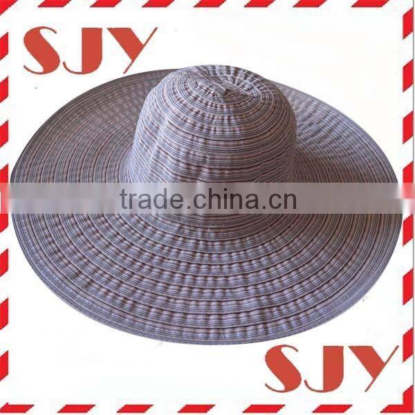 Large wide brim woven paper flowers sombrero straw hat