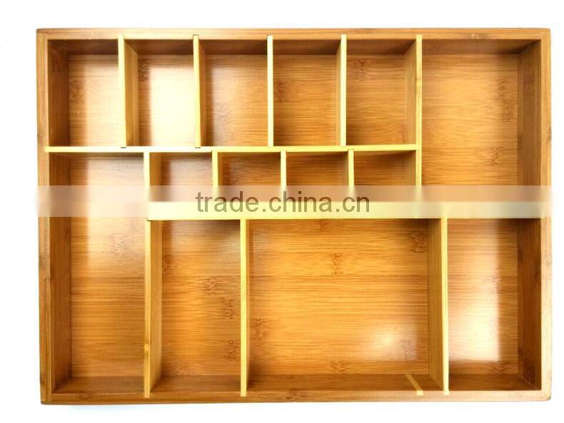 BH012/Durable Bamboo Storage Box For Food, Bamboo Drawer Organizer For Kitchenware