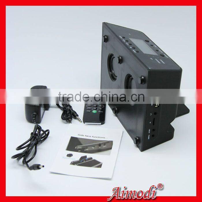 2015 promotional Multifunction Hotel Remote wireless Bluetooth Speakers for iphone,ipad,samsung charger dock