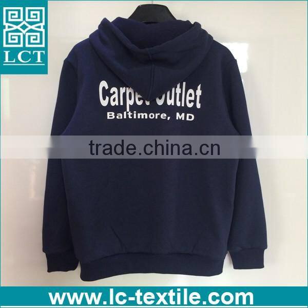 2016 customized High Grade Charming Popular Style zip up cotton hoodies for college