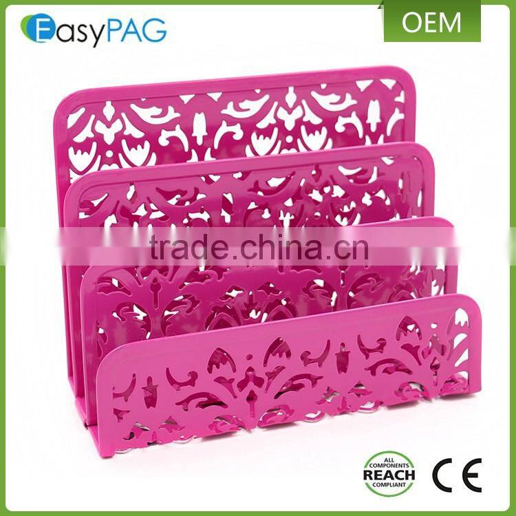 EasyPAG 3 Upright colorful cheap square metal office desktop letter tray
