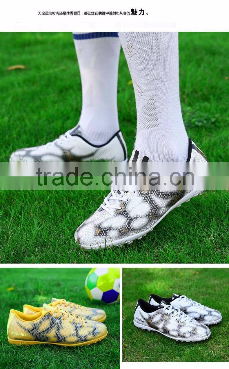 2016 latest high quality breathable PU + Rubber materials indoor men soccer shoes