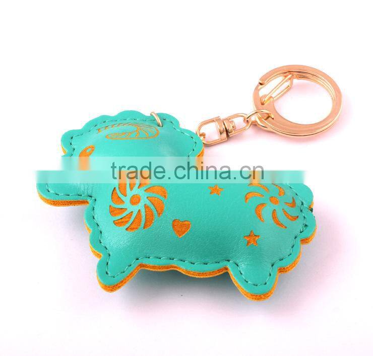 Wholesale 2015 sheep animals leather keychain