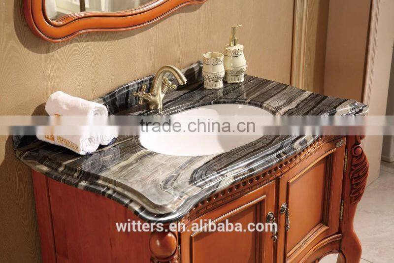 price off 20% european style Solid wood sanitary ware bathroom cabinet antique WTS825
