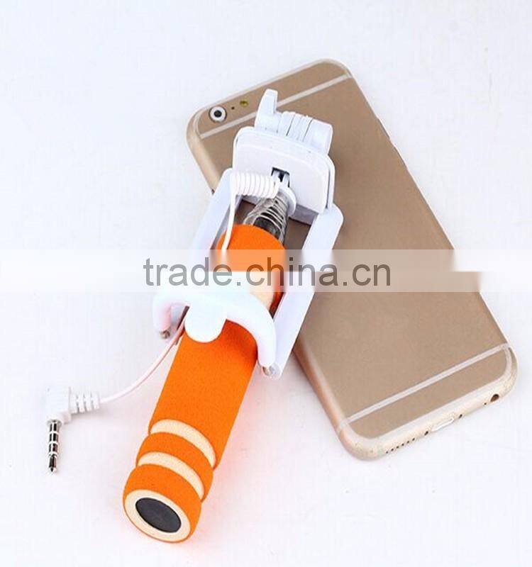 New style high quality cheap remote cable wholesale selfie stick