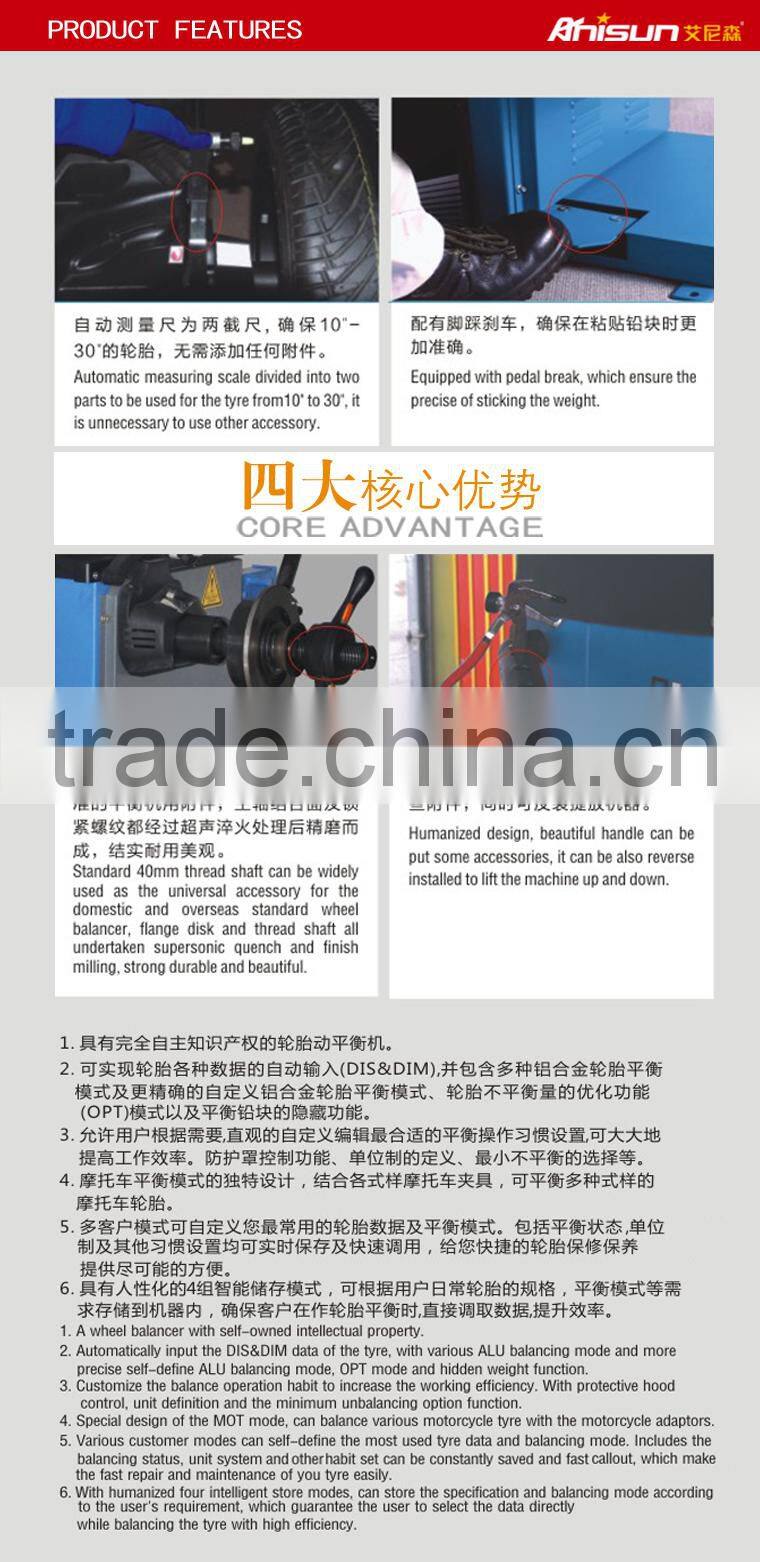 Italian quality wheel balancer and tire balancing changer machine