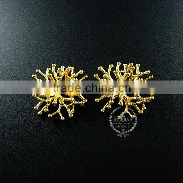 25*25mm gold plated brass coral branch pendant charm DIY supplies 1850241