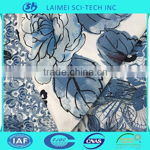 Good quality disperse flower printed stretch satin fabric for bedding fabric