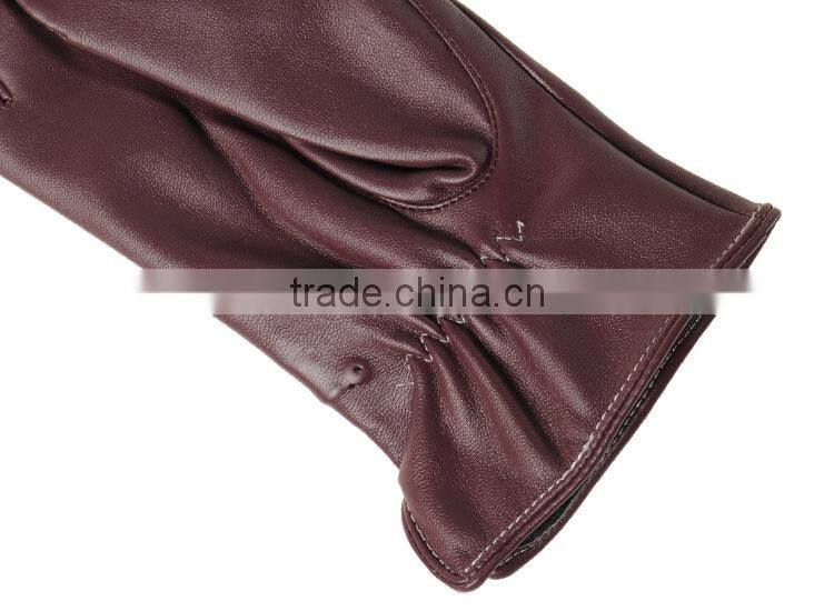 New design women bluetooth call touch screen PU leather gloves P-EWB030