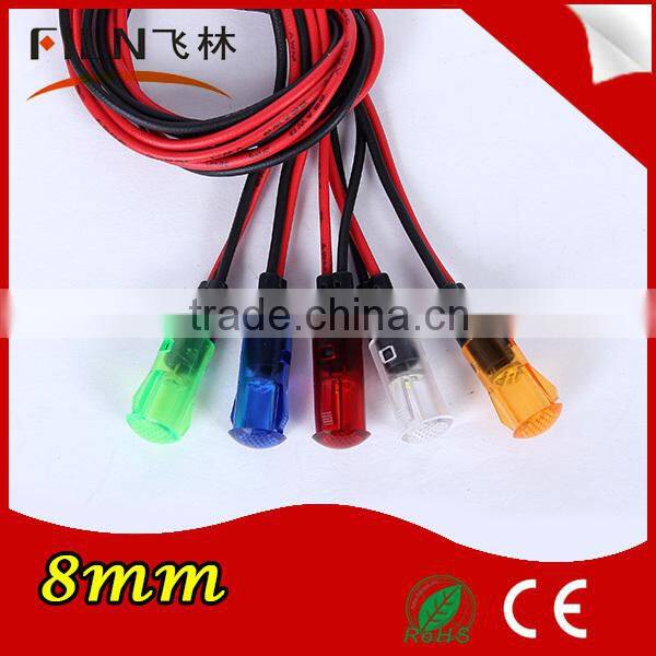 plastic 8mm depo auto lamp different colours with wire used for car lighting
